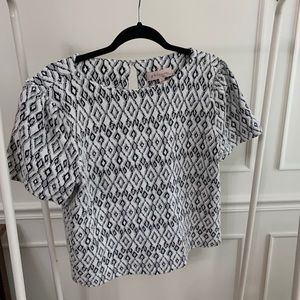Black and White Short Sleeve Box-y Top